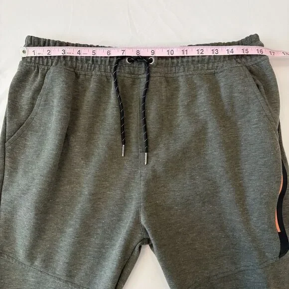 Burnside Men's Sz L Performance Jogger Pants Olive Green Army Zip Pocket BG8531 - Picture 12 of 16